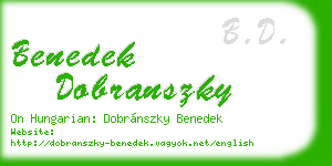 benedek dobranszky business card